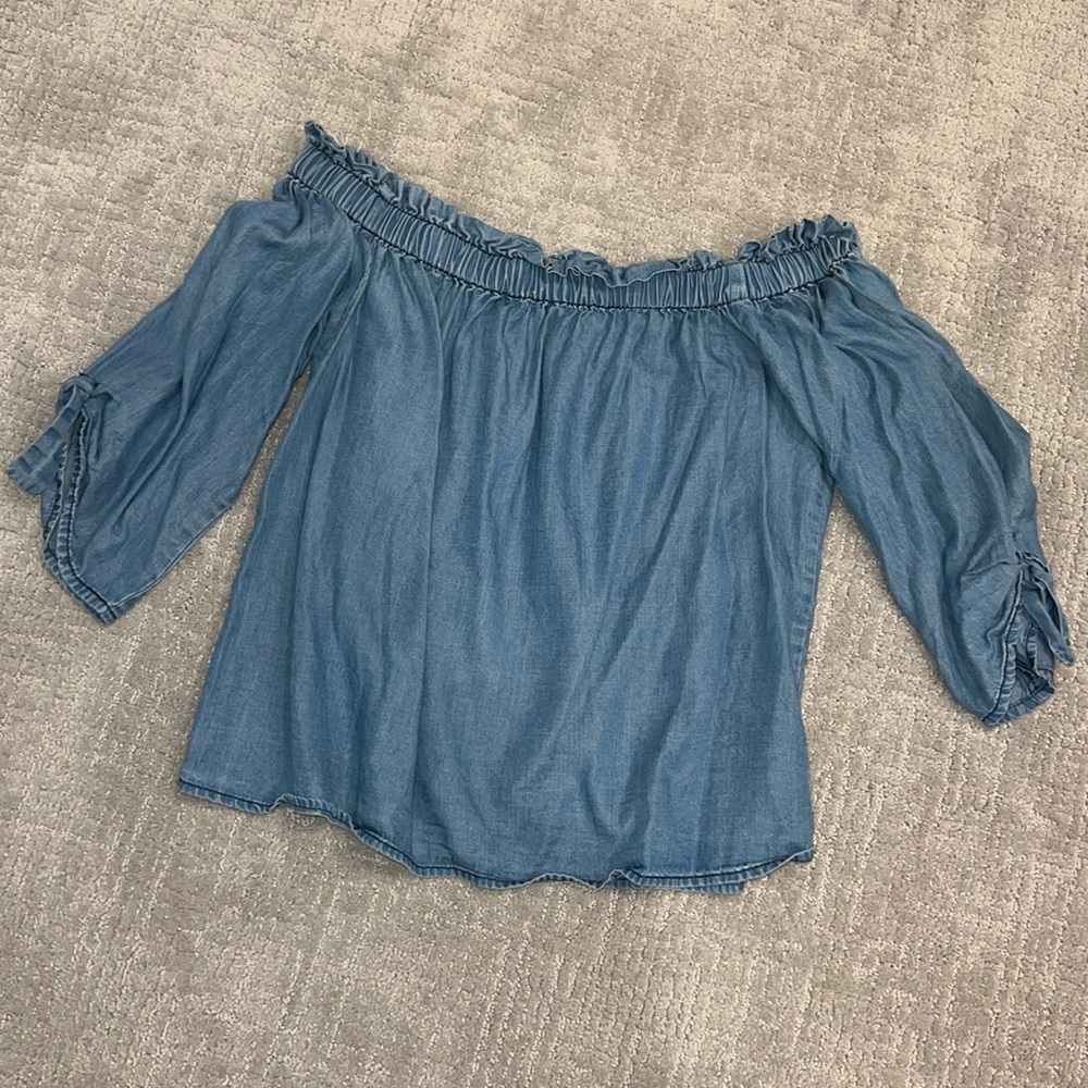 Off the shoulder denim top